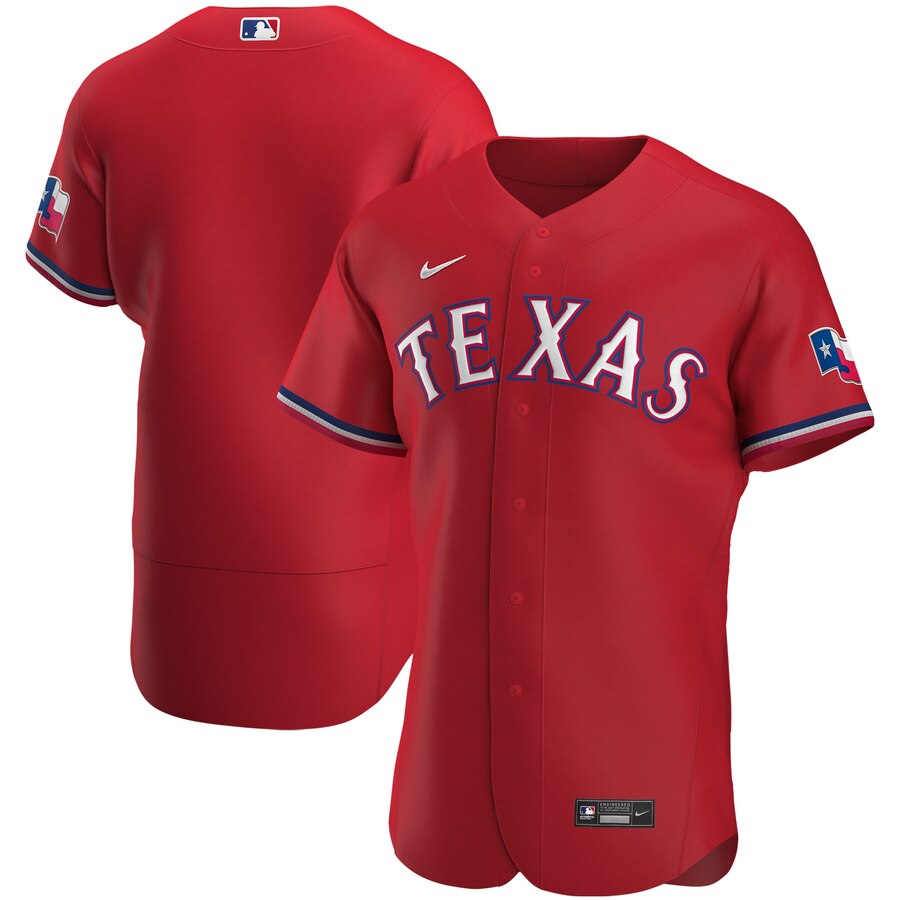 Custom Texas Rangers Men Nike Red Alternate 2020 Authentic MLB Jersey->texas rangers->MLB Jersey